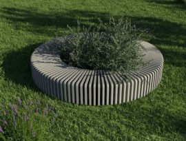 The Circle Bench is circular in shape, made of glass fiber reinforced concrete GFRC. Highly resistant stylish furniture suitable for various environments.