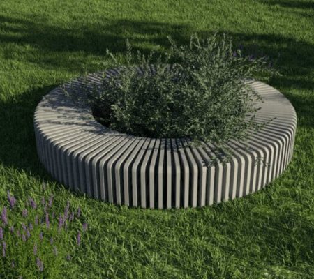 The Circle Bench is circular in shape, made of glass fiber reinforced concrete GFRC. Highly resistant stylish furniture suitable for various environments.